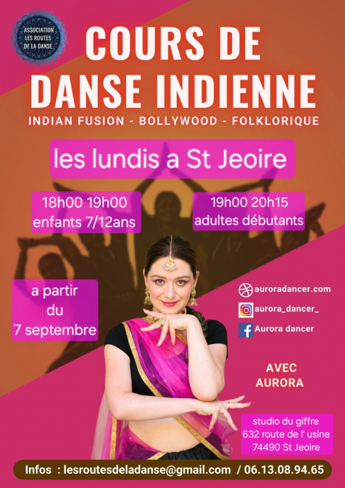 Cours danse indienne Studio du Giffre 2026 2027